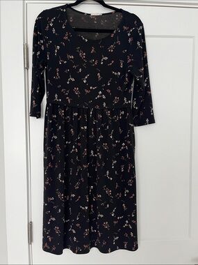 Les Amis Main Street Exchange black floral midi dress size small